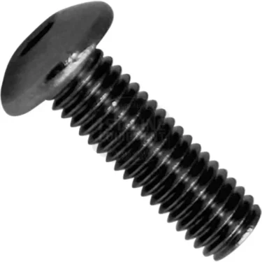 A close-up image of the Orchestrale Steel Screw - Nota, a black, round-head, threaded steel screw, set against a white background. © 2025 1st-line.com