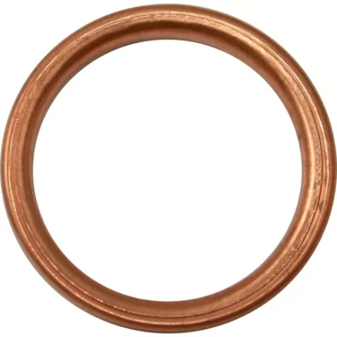 A close-up of a Bezzera 5495007 Gasket (D32 x 3)—a round, shiny copper washer for BZ02, Magica, and Mitica—photographed on a white background. Used as a seal from boiler to heat exchanger. © 2025 1st-line.com