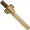 A close-up of a brass hex tool bit adapter with square drive and hex shank, used to connect sockets to drills—like those included in the VBM ASSVALVINF E61 Grouphead Infusion Valve Set. © 2025 1st-line.com