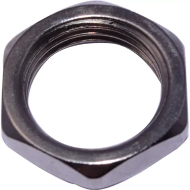 A close-up of a metallic hexagonal nut, like those used in the Pasquini T-2 T-2-20 - Livietta, showing its shiny surface and internal threading against a white background. © 2025 1st-line.com