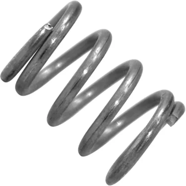 A close-up of a VBM MOLLPRGO Grouphead Lever Spring, featuring a shiny, slightly worn compression coil, shown diagonally against a white background. © 2025 1st-line.com