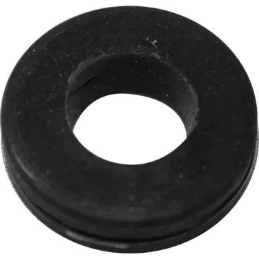 A close-up of an Ascaso I.119 CABLE GLAND, a black rubber grommet with a central hole, designed to protect or insulate surface openings when used with cables. © 2025 1st-line.com