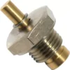A close-up of an ECM C219900560 1/4 Bleeder/Vacuum Valve shows its hexagonal base, threaded body, and cylindrical tip. The metallic sensor displays gold and silver tones. © 2025 1st-line.com