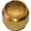 A close-up of the Ascaso I..139 Bicone - 6mm, a small cylindrical brass ferrule with a hollow center and rounded edges, commonly used for plumbing or tubing connections. © 2025 1st-line.com