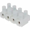 A close-up of the Ascaso I..183 4 Way Socket / Connector, a white plastic terminal block with four wire connectors, each with a metal insert and cylindrical openings for wire insertion. © 2025 1st-line.com