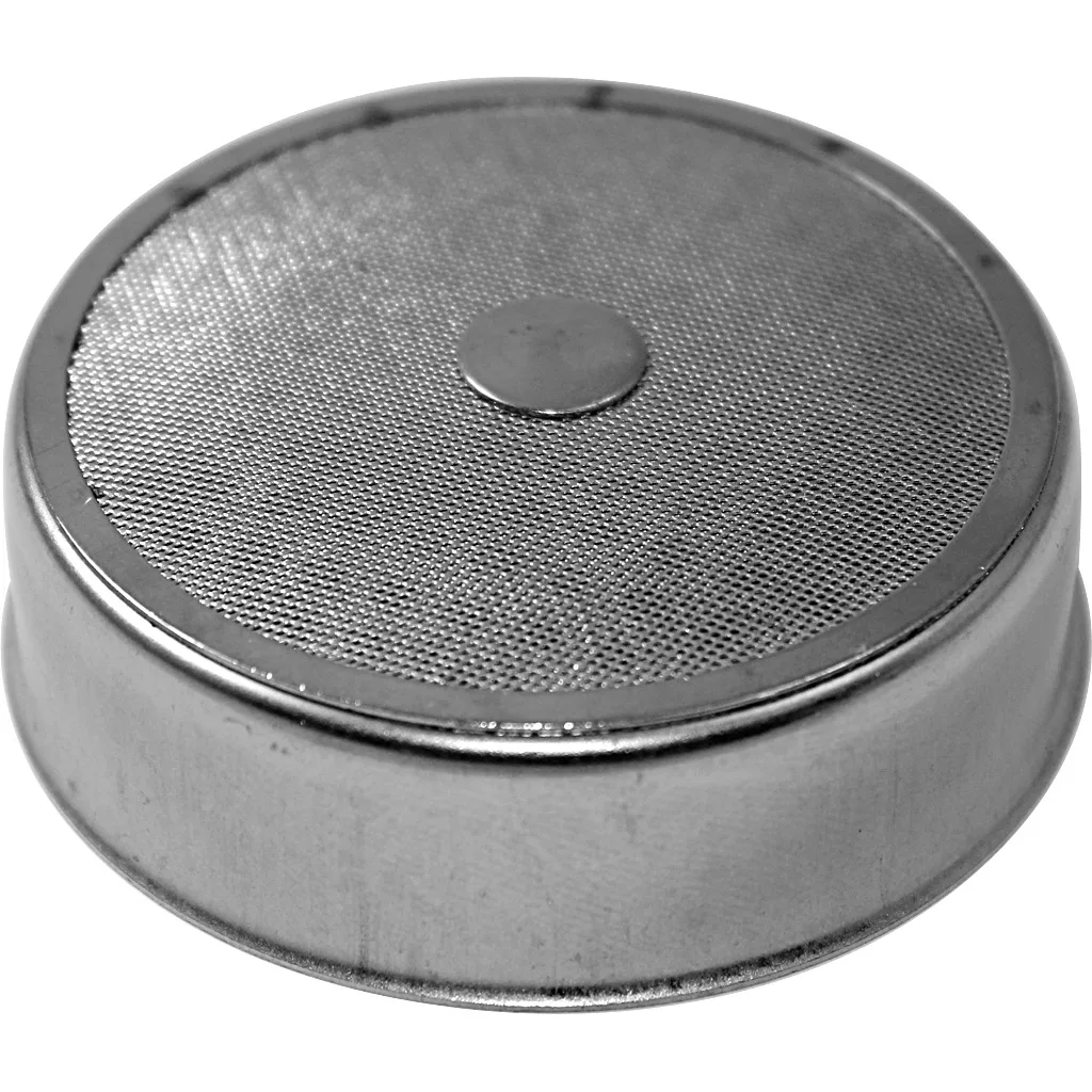 A close-up of the Bezzera 5470512 Shower / Dispersion Screen, featuring a fine mesh and circular rim, designed for use in Bezzera espresso machines. © 2025 1st-line.com