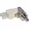 A close-up of the Bezzera 7633906 Microswitch, rated for 250V, featuring two flat connectors and threaded mounting—suitable for Magica or Mitica machines. © 2025 1st-line.com