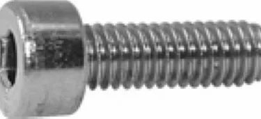 A close-up of the Bezzera 7816002 Screw TCEI M4X12, a silver metal screw with a hex socket head and threaded body, displayed on a plain white background. © 2025 1st-line.com