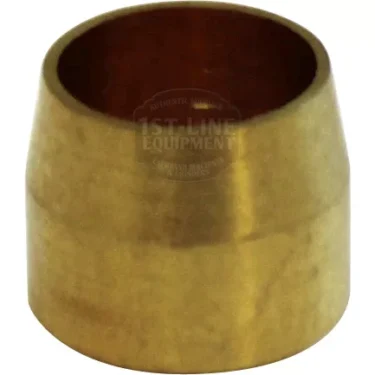 A close-up of the Elektra 00616035 Fitting, a small cylindrical brass compression sleeve with a smooth surface and open end, commonly used in Elektra plumbing and gas applications. © 2025 1st-line.com