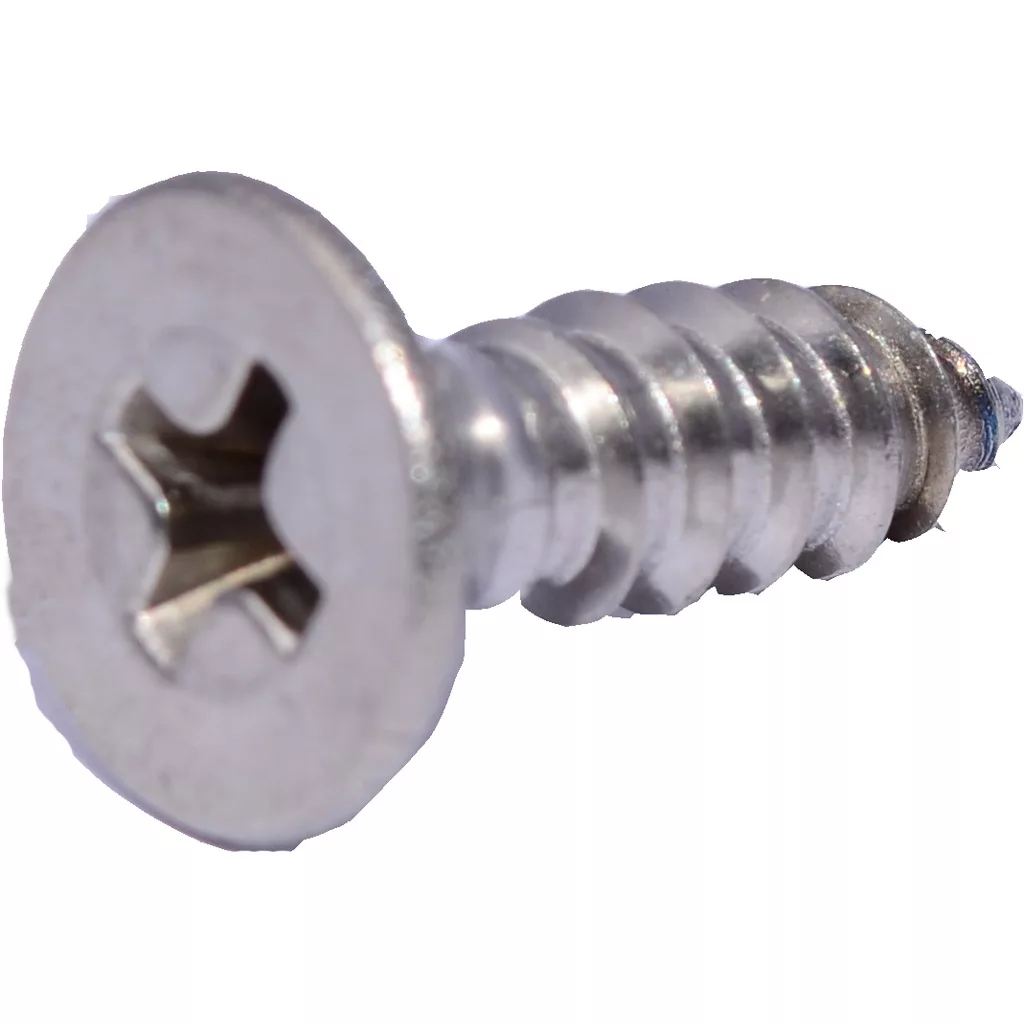 A close-up of the Elektra 01604035 Screw under Drip Tray, featuring a silver, flat-head Phillips design with a threaded body, shown lying on its side against a white background. © 2025 1st-line.com