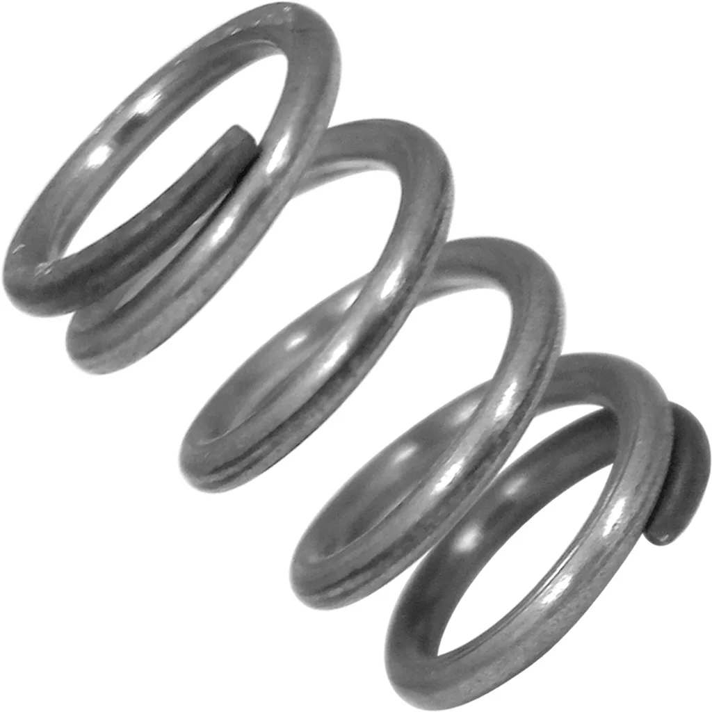 A close-up of the VBM MOLLPGRUBACVA Steam Pipe Spring - Replica, a metallic coil often used in steam pipe assemblies, shown angled on a white background with its tightly wound, shiny surface reflecting light. © 2025 1st-line.com