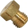 A close-up of the VBM RACCGIES7 Grouphead Gigleur, a brass hexagonal screw with a flat top and threaded body, commonly used in VBM machines, shown against a white background. © 2025 1st-line.com