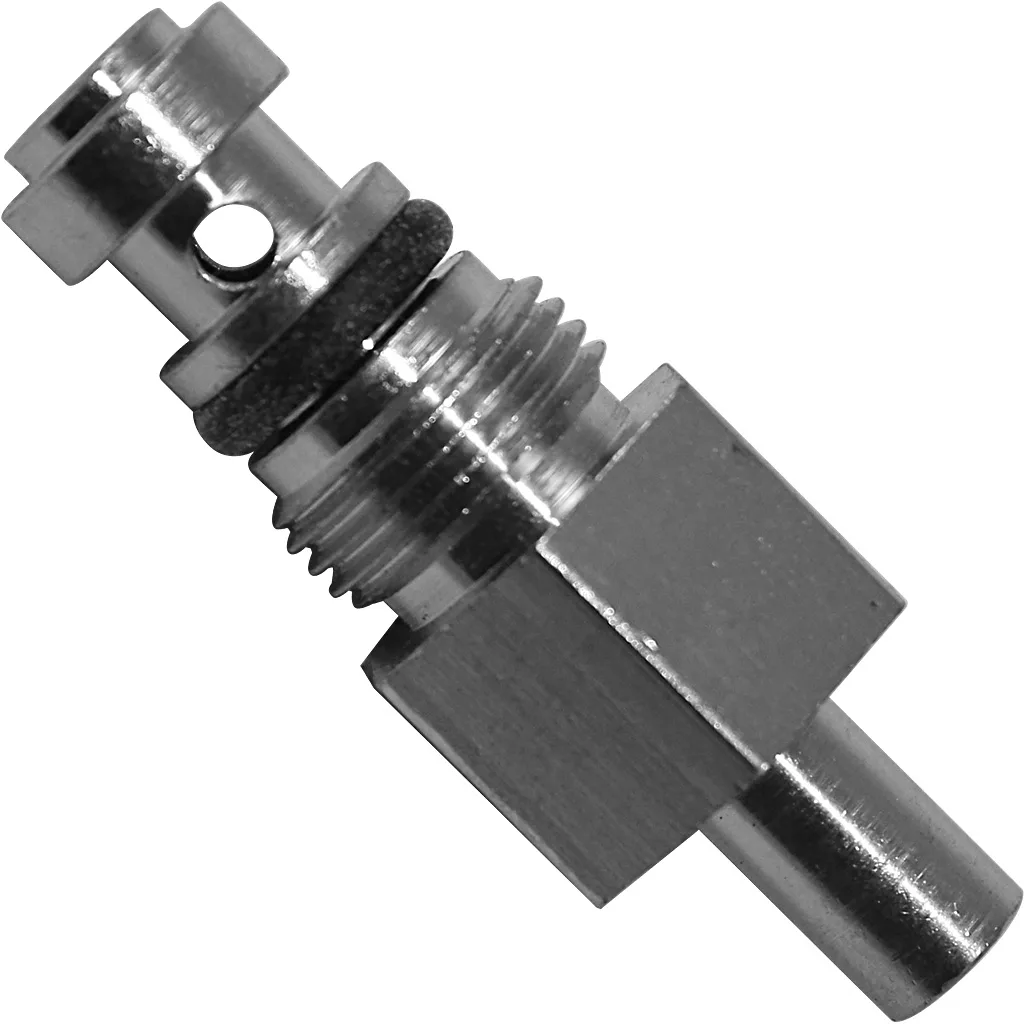 A detailed view of a threaded metal valve core with a rubber gasket and hexagonal base, like those in the Ascaso I.1122 Drain Body, which is used in various assembly applications. © 2025 1st-line.com