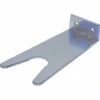 A metal wall bracket with a flat surface and U-shaped cutout, designed to hold cylindrical objects like the Ascaso MI..28 Fork for Portafilter - I-1D, I-2D; features two screw holes for secure mounting. © 2025 1st-line.com