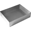 A plain, rectangular metal baking pan with straight sides and a shiny surface—resembling the VBM CARRCASDOMKI Junior Drip Tray (old style)—viewed from an angle. © 2025 1st-line.com