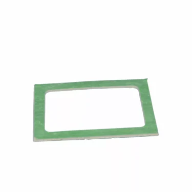 A rectangular green Elektra 01012035 gasket with a large central cutout, designed for use between the doser and grinder on MS and MSC grinders, shown on a white background. © 2025 1st-line.com