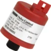 A red and white ACS VES0023 Pressure Sensor by Vesuvius with a black threaded connector, labeled sticker, and protruding red tab on top; designed for pump pressure control applications. © 2025 1st-line.com