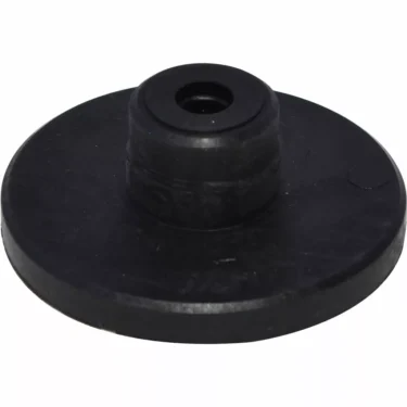 A round, flat black Magister Rubber for Foot/Leg for MS/ES Models, featuring a raised center with a small hole, is shown against a white background. © 2025 1st-line.com