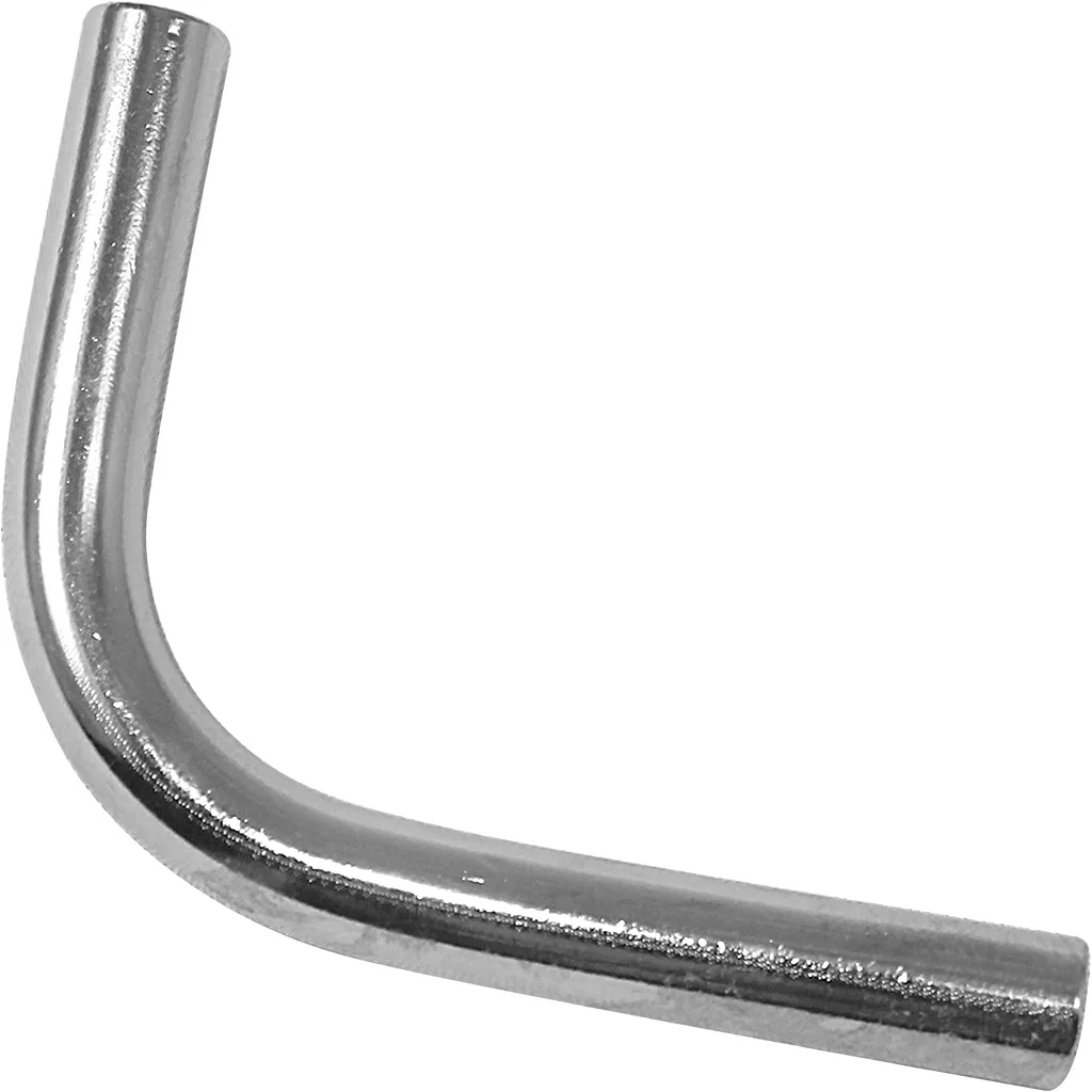 A shiny, metallic L-shaped hex key (Allen wrench) for adjusting the Bezzera 5163284CM Grouphead Pipe, shown isolated on a white background. © 2025 1st-line.com