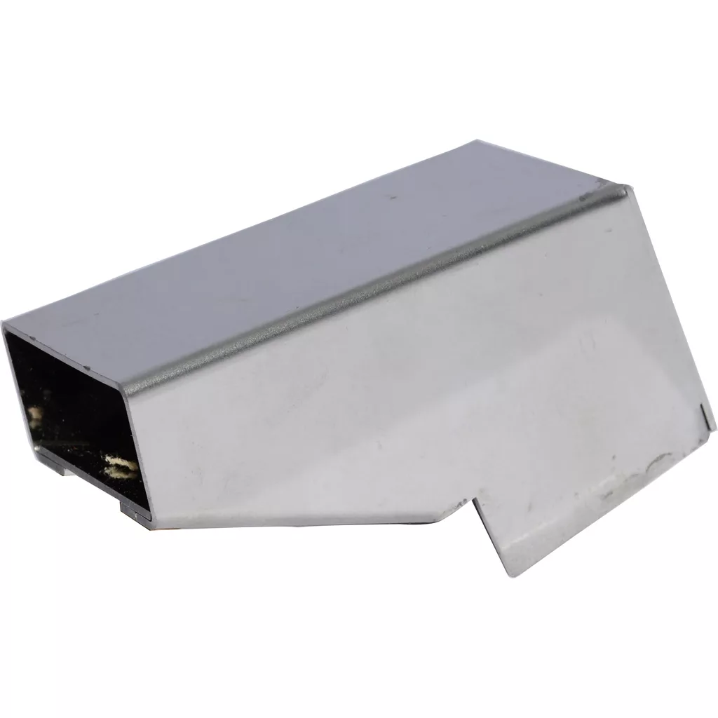 A sleek, rectangular metal cover with a slanted design and a subtle notch, similar to the Lelit MC318 Ground Coffee Chute, often used in HVAC or ductwork systems. © 2025 1st-line.com