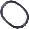 A slightly oval, dark metal snap (retaining) ring, the Mazzer S000ANA01 Lower Doser Gasket, is shown on a white background—compatible with Mazzer grinders. © 2025 1st-line.com