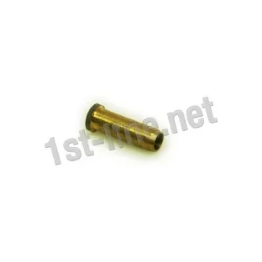 A small, cylindrical brass Ascaso I...46 Pipe Reinforcement for Ascaso Home Models with one flared end is shown on a plain white background, featuring the 1st-line.net watermark. © 2025 1st-line.com