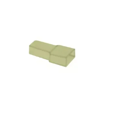 A small, light green rectangular object, resembling the REDIRECTED Ascaso 6.3mm Female Terminal Protector with a central notch, is centered on a plain white background. © 2025 1st-line.com