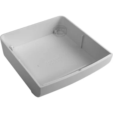 A square, shallow white plastic water tray with smooth interior and slightly rounded edges, designed to fit Ascaso I.2518 machines. © 2025 1st-line.com