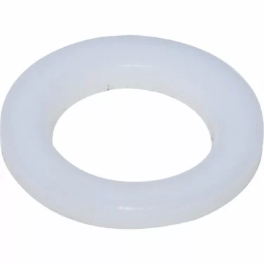 A white, circular plastic Magister 190023 Gasket for steam valve to knob in MS/ES models is shown at an angle on a plain background. © 2025 1st-line.com