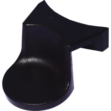 Black plastic control knob with curved edge and flat sides, designed for appliances or electronics like the Mazzer S000PRA02 Built-in Tamper. © 2025 1st-line.com