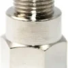 Close-up image of the Ascaso I..869 Basic Fitting, featuring a hexagonal base and 1/8m x 1/8f threads, typically used for connecting pipes or hoses in plumbing or mechanical systems. © 2025 1st-line.com