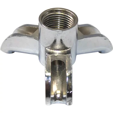 Close-up of a metallic wing nut with two flat projections for hand tightening and visible threading, designed to secure the Ascaso 3 Way Coffee Spout. © 2025 1st-line.com