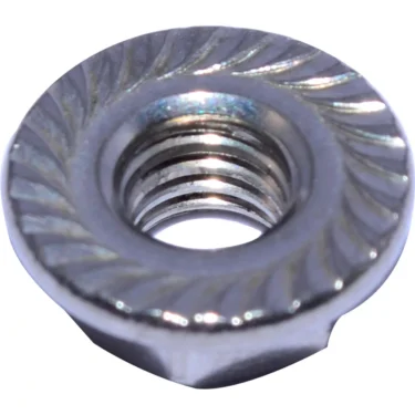 Close-up of the Ascaso I.1130 Nut M5, part of KIT 210, featuring a serrated flange base and visible internal threading. © 2025 1st-line.com