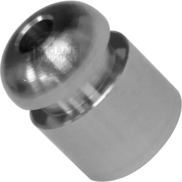 Close-up of the ECM P6017 Water Tank / Reservoir Lower Adapter, a small metallic cylinder with a dome-like top and central hole, shown against a white background. © 2025 1st-line.com