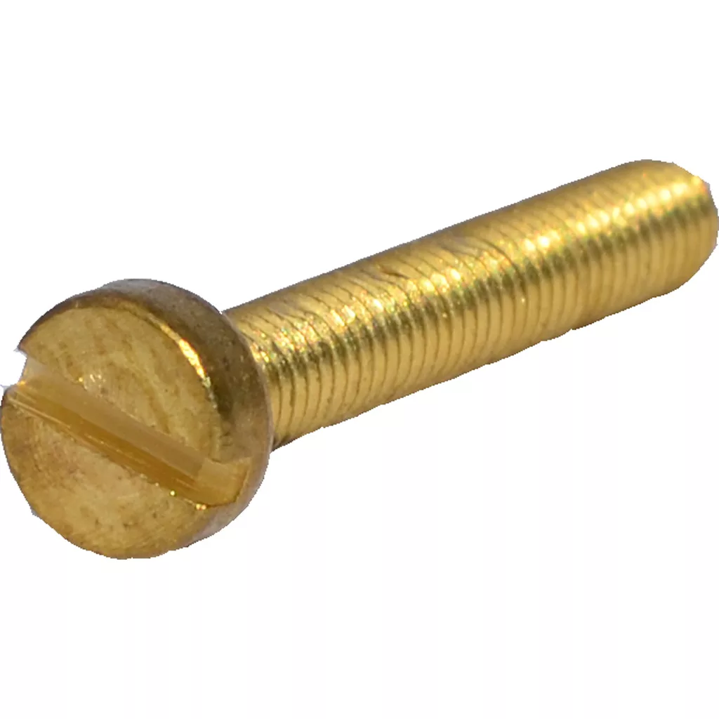 Close-up of the Elektra 04046035 Screw TC M3x20 - Nino, featuring a round head, threaded shaft, and flathead screwdriver slot, displayed on a white background. © 2025 1st-line.com