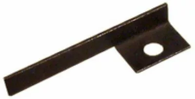 DISCONTINUED Rancilio 39220011 Cam Spring: Metal L-shaped bracket with a flat base and a circular hole, formerly used for cam spring mounting on Rancilio machines. © 2025 1st-line.com