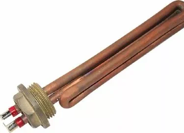 Nuova Simonelli 14100041 copper heating element with two exposed terminals and threaded base, designed for easy installation in NS Oscar 110v electric water heaters. © 2025 1st-line.com