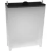The ACS VES0028 Water Tank / Reservoir - Vesuvius features a translucent rectangular design with slightly frosted sides, a black lid, and four short legs, making it ideal for upright storage and versatile reservoir uses. © 2025 1st-line.com