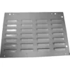 The Ambiente Espresso VES0005 Top Panel - Vesuvius is a rectangular metal vent cover with four rows of rectangular slots and four round corner mounting holes, ideal for Vesuvius Espresso machines. © 2025 1st-line.com