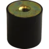 The Ambiente VEN0013 Foot / Leg - Ventus is a black cylindrical rubber bumper with a threaded metal insert, designed for mounting or shock absorption in machinery and equipment. © 2025 1st-line.com
