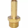 The Ascaso 3/8 Adapter for Ascaso Water Softener features a long brass tube with a hexagonal, externally threaded base—ideal for connecting pipes in plumbing or industrial setups. © 2025 1st-line.com