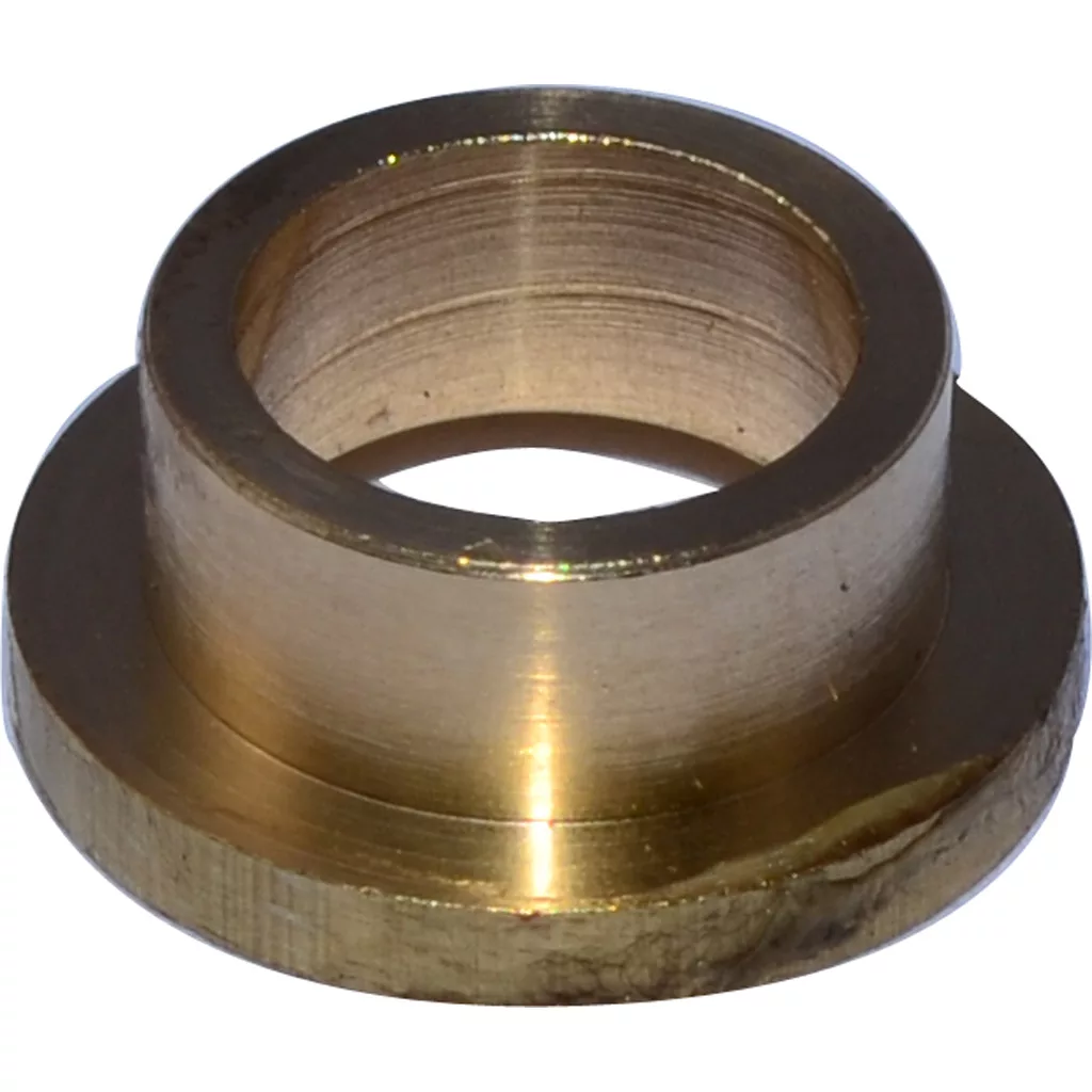 The Ascaso I.1185 Spring Guide Water Tap is a metallic, cylindrical brass bushing with a flanged base and smooth inner hole, commonly used as a spring guide in Ascaso water tap assemblies and shown against a white background. © 2025 1st-line.com