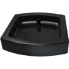 The Ascaso I..122 Drain Tray is a black, square-shaped plastic basin with rounded corners and a central drain hole, commonly used in salons for washing hair. © 2025 1st-line.com