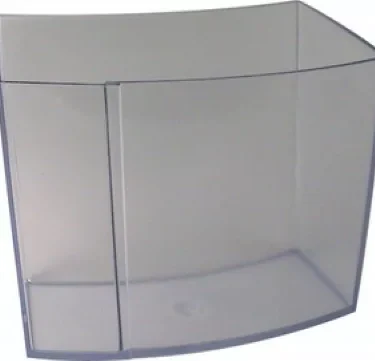 The Ascaso I..123 Water Tank / Reservoir is a transparent, rectangular plastic container with slightly curved sides and no lid, ideal for use as an Ascaso water tank or for storage. © 2025 1st-line.com