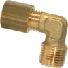 The Ascaso I..135 Elbow Fitting is a brass 90-degree connector with male and female threads, ideal for joining two pipes at a right angle. © 2025 1st-line.com