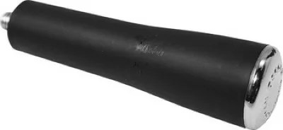The Ascaso I..289 Portafilter Handle (scratched) is a black, cylindrical handle with a slightly tapered shape, chrome-colored end cap, and small metal attachment on the opposite end. © 2025 1st-line.com
