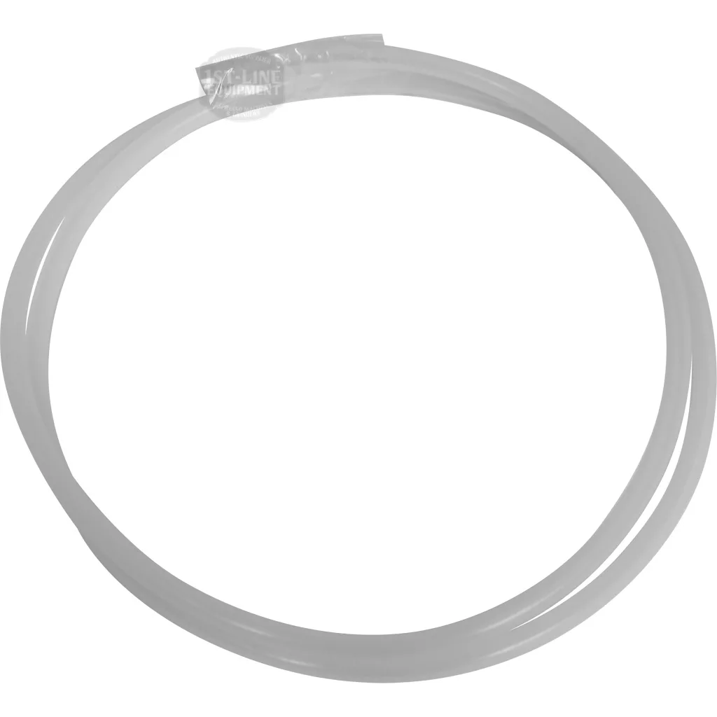 The Ascaso I...73 6x4mm PTFE tube is coiled and transparent, with a small section wrapped in clear plastic. The tube is neatly arranged in a circular shape on a plain white background, suitable for Ascaso espresso machine parts. © 2025 1st-line.com