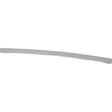 The Ascaso I..732 6X4 (130mm) PTFE Pipe is displayed on a plain white background. This flexible white tube has a smooth surface and a slight curve. © 2025 1st-line.com