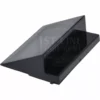 The Ascaso MI.139 Coffee Chute Triangle is a black, glossy, rectangular plastic cover with angled sides for Ascaso MI.139 machines, shown against a white background. © 2025 1st-line.com