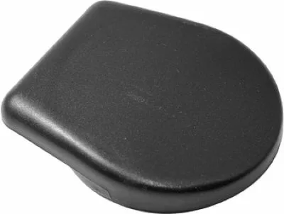 The Ascaso MI..31 Doser Cover is a black, oval plastic lid with a flat back edge and smooth finish, shown on a white background—perfect as a replacement toilet seat cover. © 2025 1st-line.com